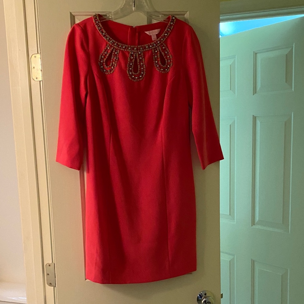 Vintage Lily Pulitzer Elegant pink Beaded Women's Dress